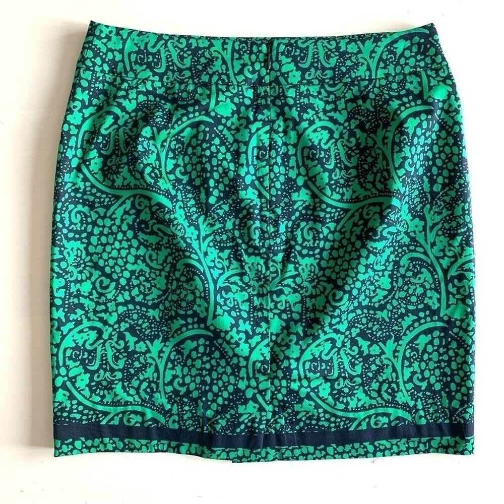 Ann Taylor Factory Green Patterned Mini Pencil Skirt Size 4 - Picture 5 of 11